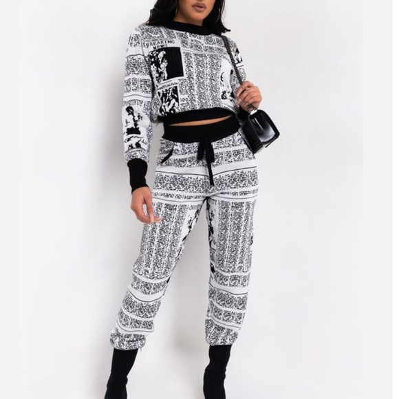 Newsworthy Knit Sweater and Pant Set - Picture 1 of 4